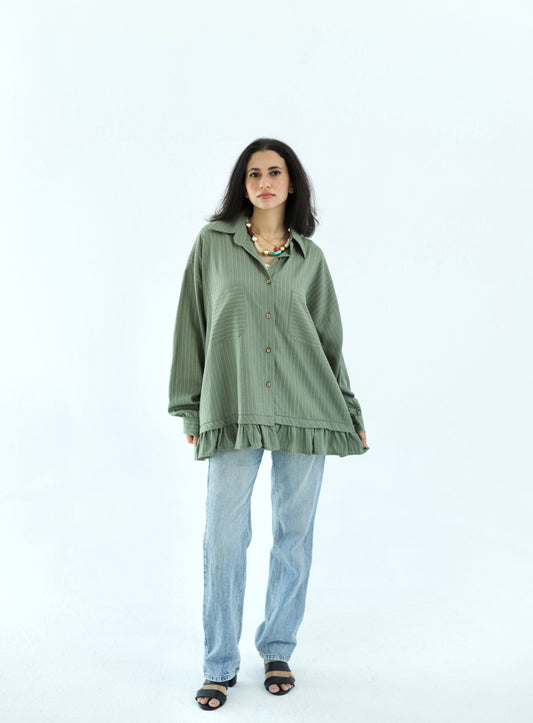 Pure Linen Shirt - Green - photo 2