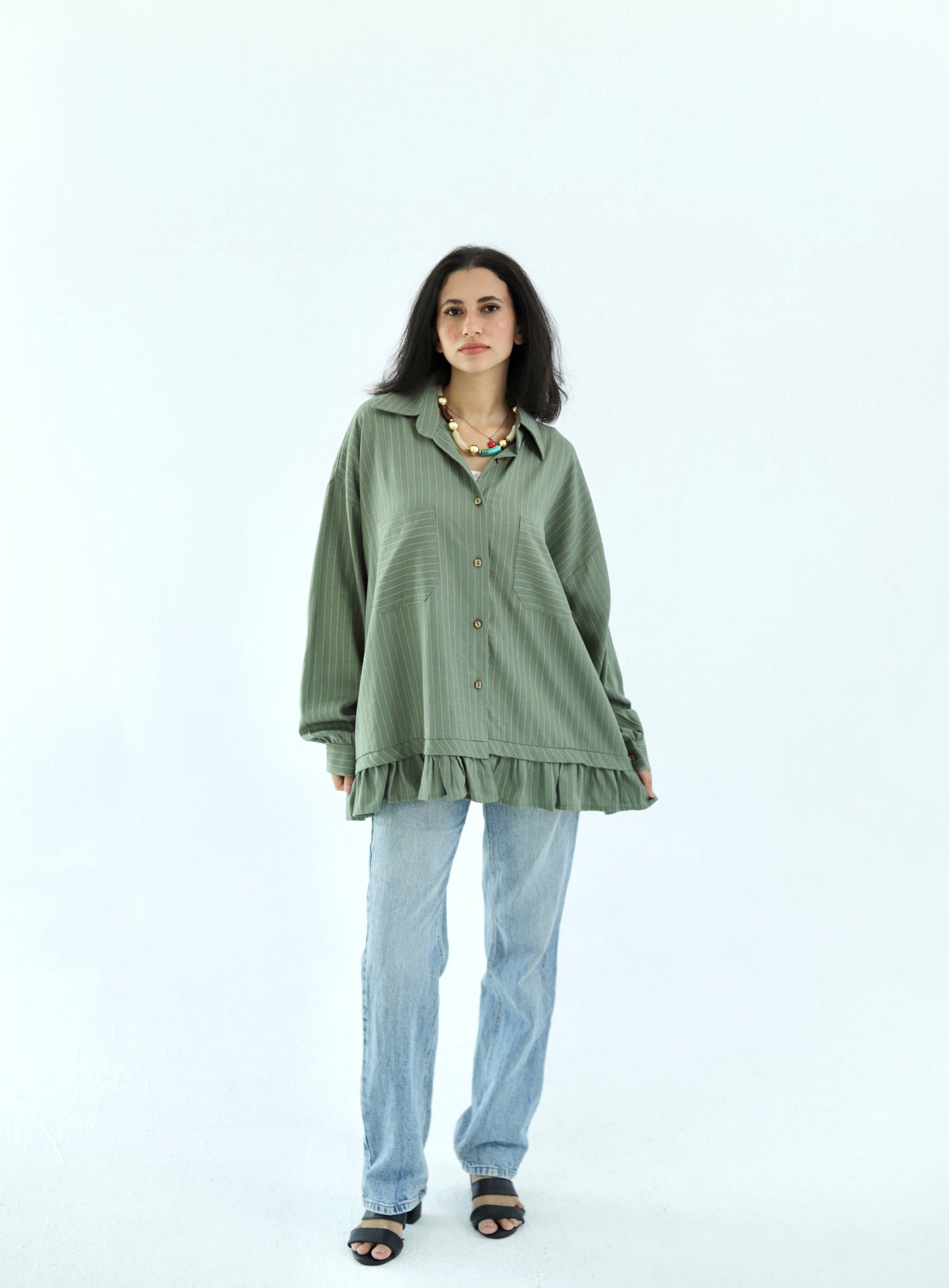 Pure Linen Shirt - Green - photo 2
