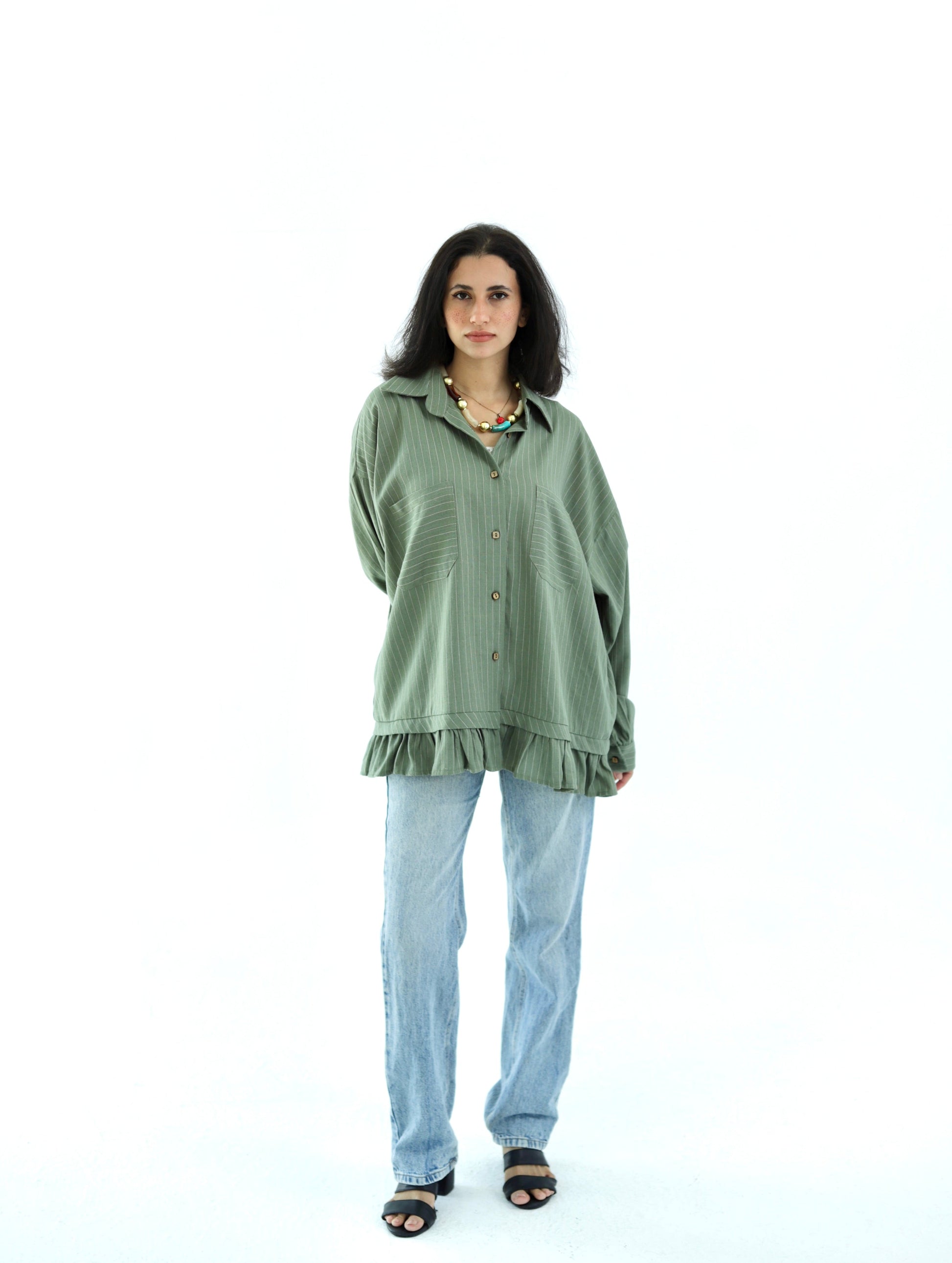 Pure Linen Shirt - Green - photo 3