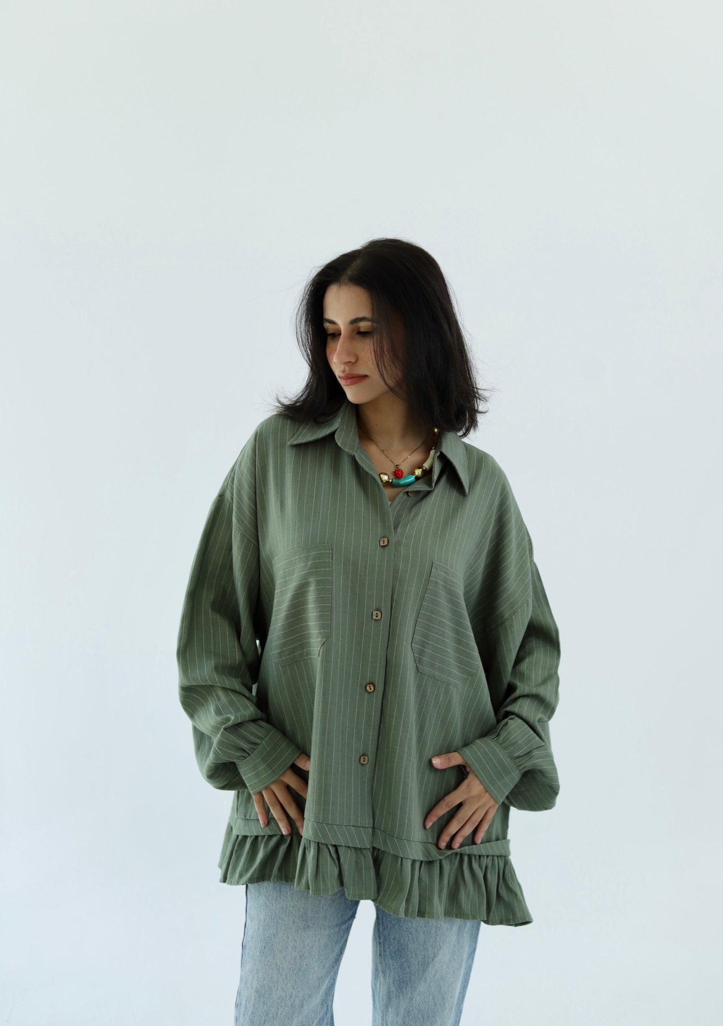 Pure Linen Shirt - Green - photo 6