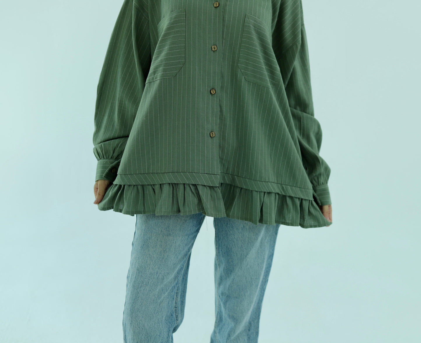 Pure Linen Shirt - Green - photo 7