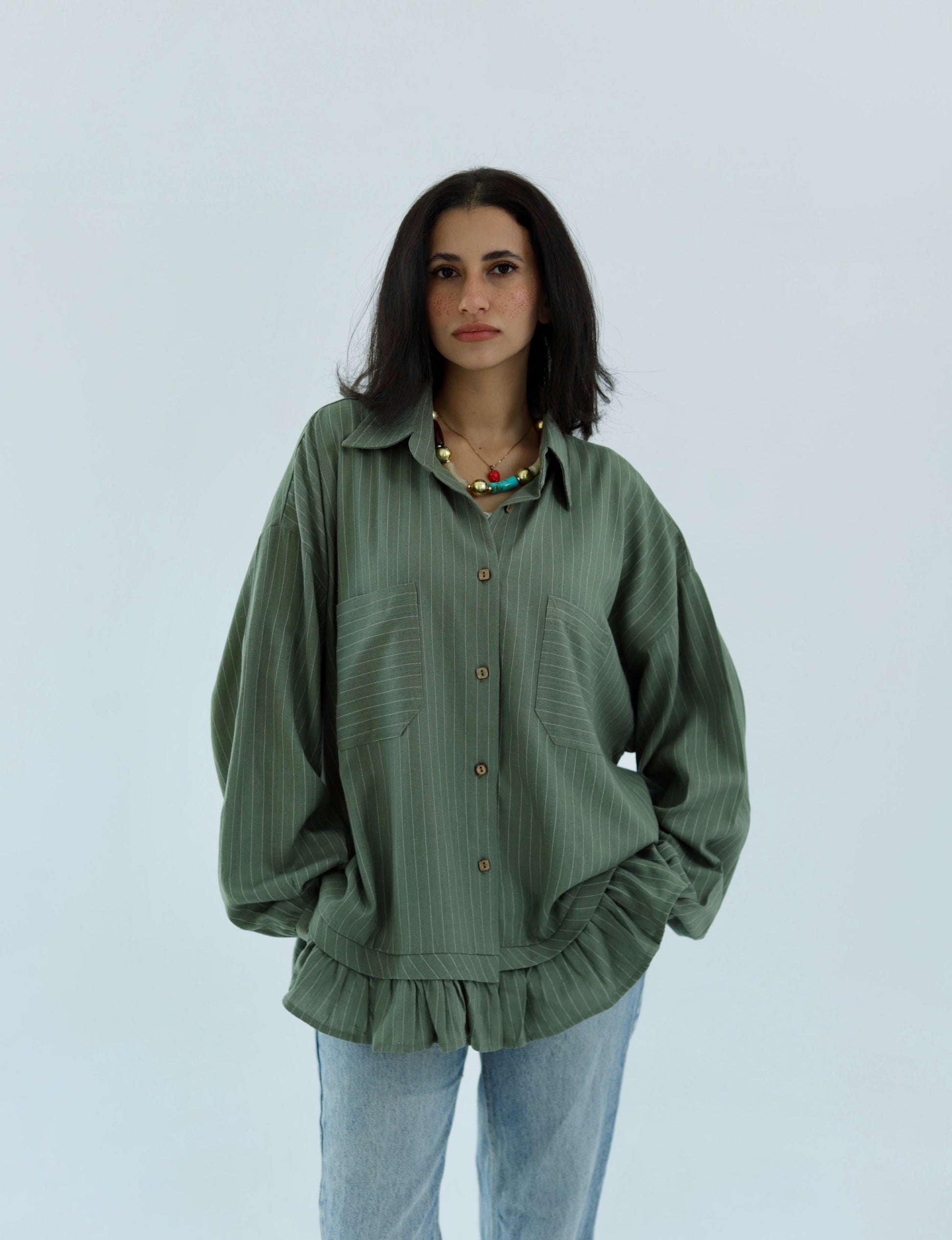 Pure Linen Shirt - Green - photo 9