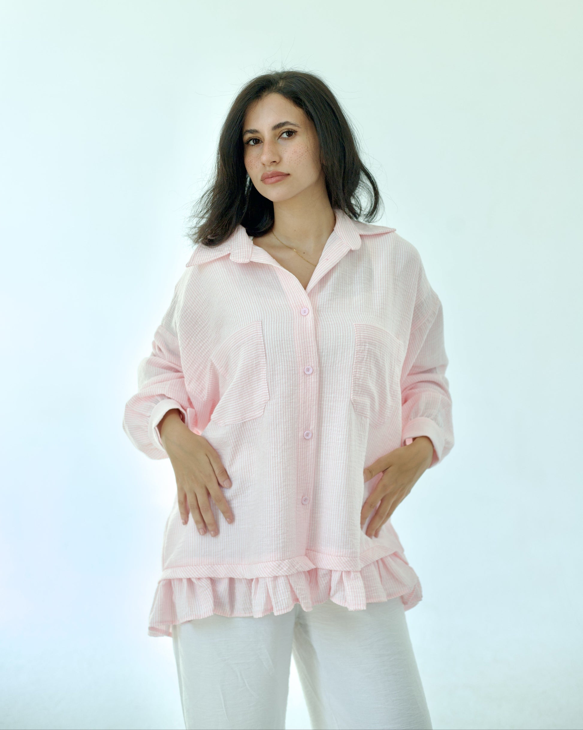 Linen Shirt - Pink - photo 4